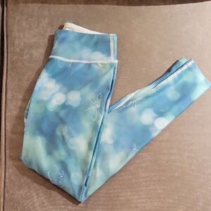 Blue Tie-Dye Leggings with Stretchy Fit